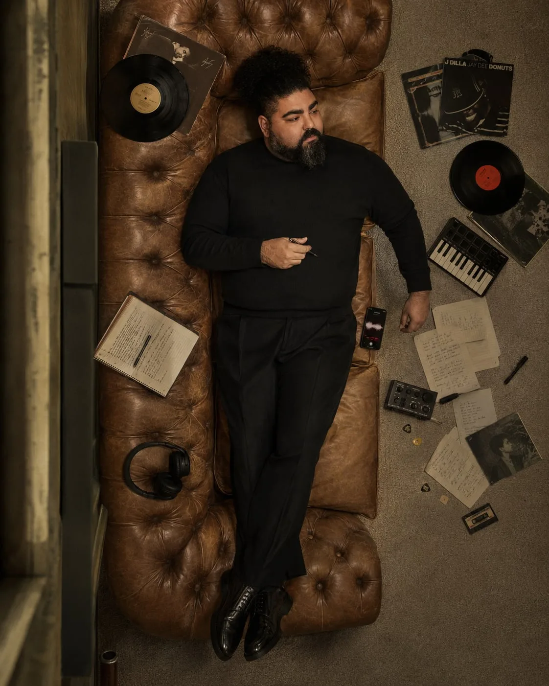 Symeon Shawn in a creative music workspace